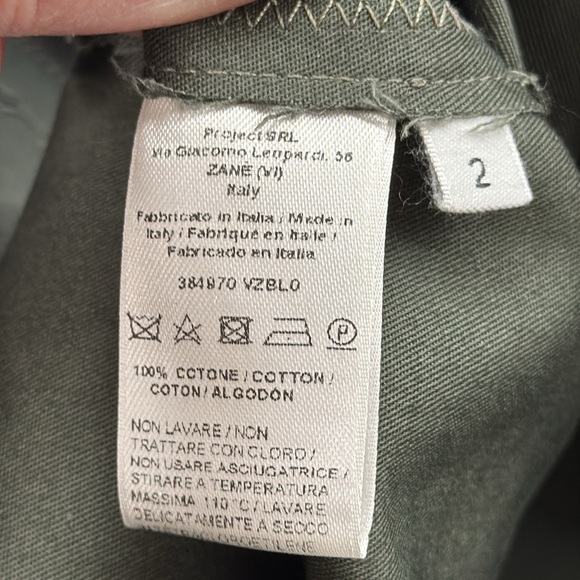 Tomas Maier Army Green Raw Edge Hem Slim Pencil Skirt Size 2 - Picture 10 of 10